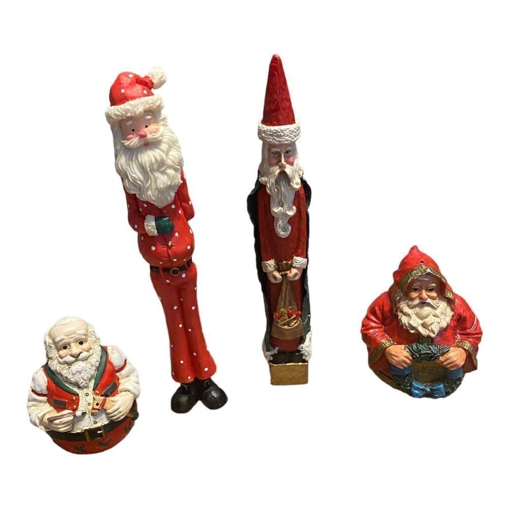 Lot Of 4 vintage Santas Collection Santa Claus Figures St Nicholas